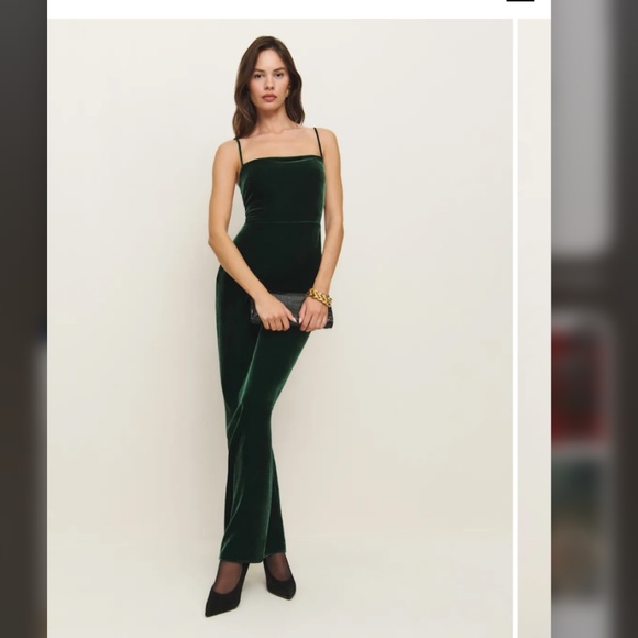 Frankie Velvet Dress in Forest - Picture 1 of 3